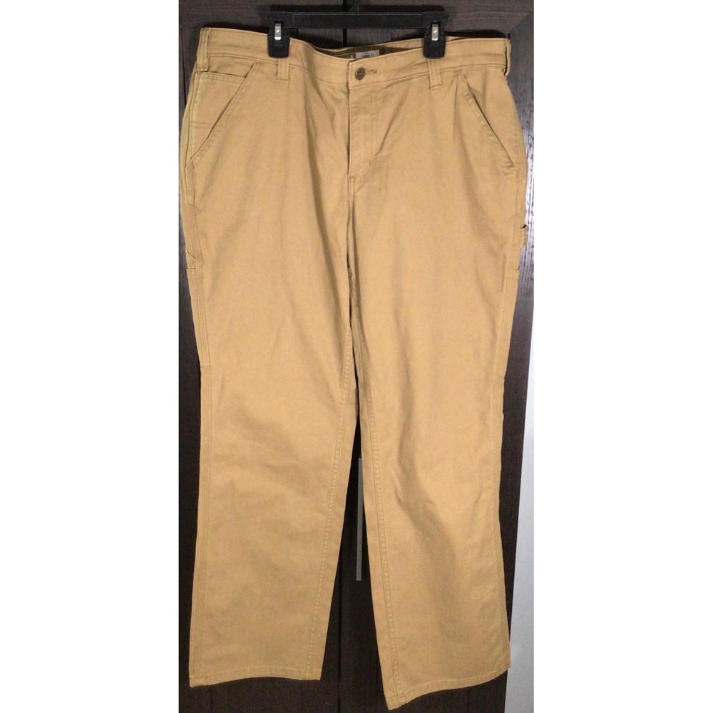 Carhartt Rugged Flex Loose Fit Canvas Work Pants Brown BN2080-W Womens 16 Short
